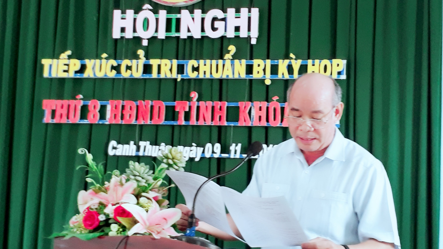 Ông Sô Minh Phương đại biểu HĐND tỉnh tiếp xúc cử tri xã Canh Thuận