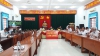 Các đồng chí Thường trực huyện ủy chủ trì Hội nghị triển khai Nghị quyết số 06-NQTW ngày 24012022 của Bộ Chính trị về quy hoạch, xây dựng, quản lý và phát triển bền vững đô thị Việt Nam đến năm 2030, tầm nhìn đến năm 2045