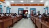 Quang cảnh hội nghị  Báo cáo viên trung ương tháng 8 năm 2022 tại điểm cầu Huyện ủy  Vân Canh