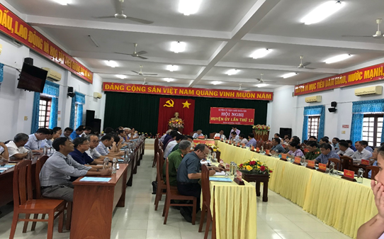 Quang cảnh Đảng bộ huyện Vân Canh tổ chức Hội nghị sơ kết giữa nhiệm kỳ thực hiện Nghị quyết lần thứ XIX; giai đoạn (2020 – 2025)